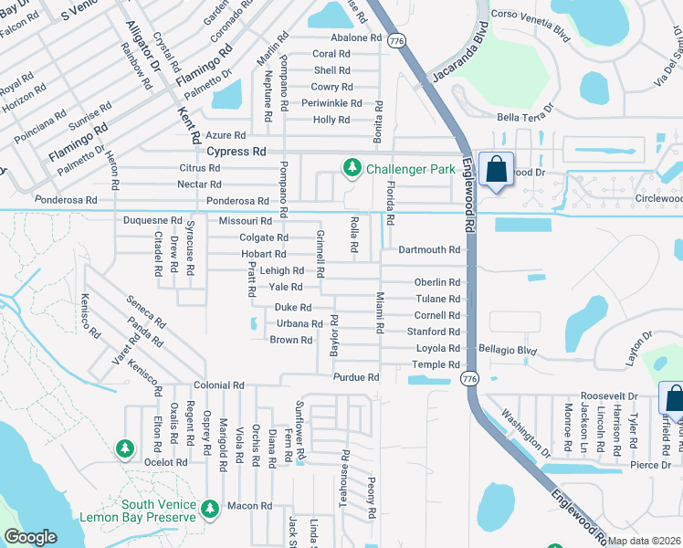 map of restaurants, bars, coffee shops, grocery stores, and more near 392 Fordham Road in Venice