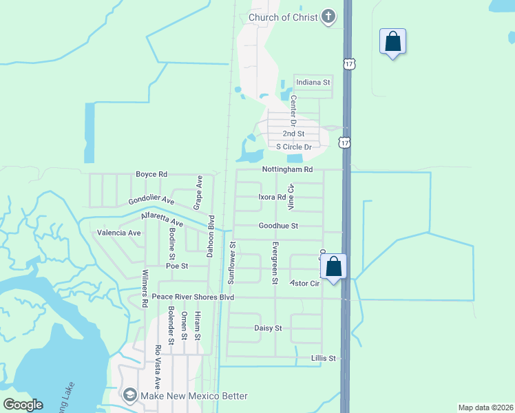 map of restaurants, bars, coffee shops, grocery stores, and more near 151 Vanilla Circle in Punta Gorda