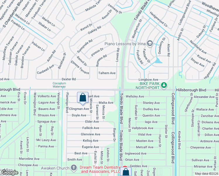 map of restaurants, bars, coffee shops, grocery stores, and more near 1084 Hillsborough Boulevard in North Port