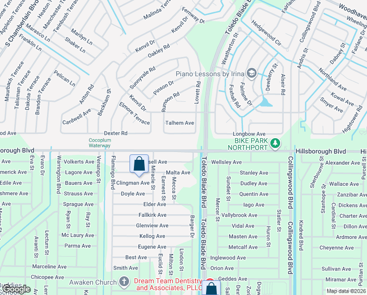 map of restaurants, bars, coffee shops, grocery stores, and more near 1084 Hillsborough Boulevard in North Port