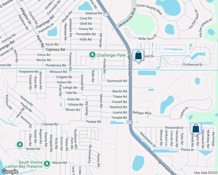 map of restaurants, bars, coffee shops, grocery stores, and more near 207 Clemson Road in Venice