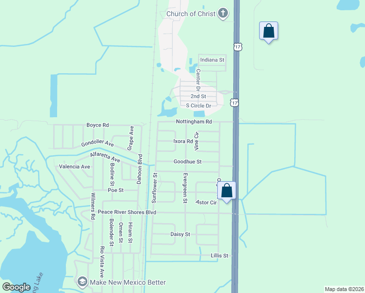 map of restaurants, bars, coffee shops, grocery stores, and more near 77 Evergreen Street in Punta Gorda