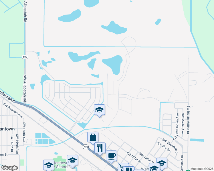 map of restaurants, bars, coffee shops, grocery stores, and more near 14341 Southwest Divot Drive in Indiantown