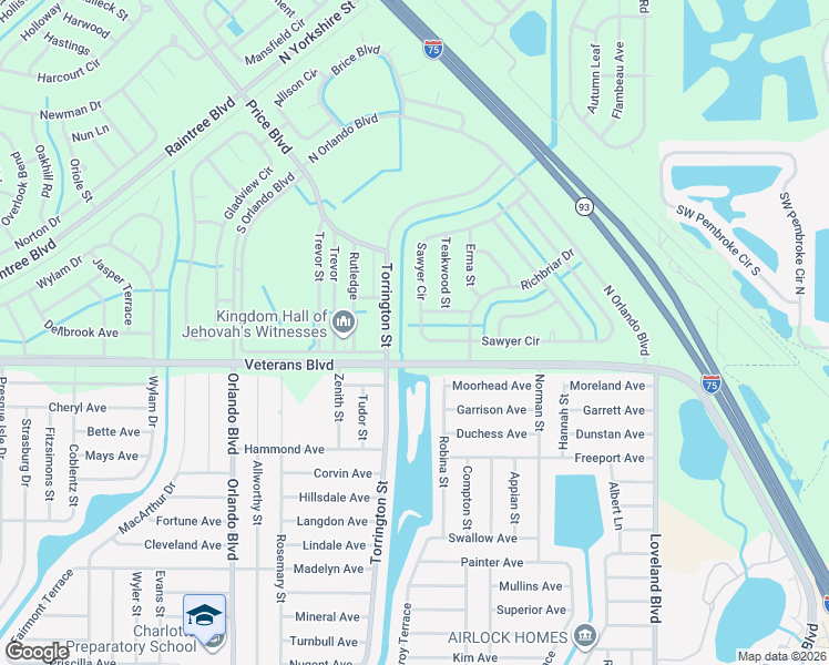 map of restaurants, bars, coffee shops, grocery stores, and more near 8350 Sawyer Circle in North Port