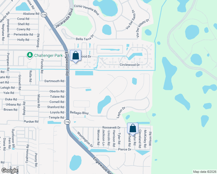 map of restaurants, bars, coffee shops, grocery stores, and more near 5200 Athens Way in Venice