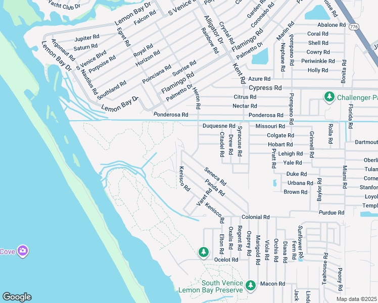 map of restaurants, bars, coffee shops, grocery stores, and more near 5372 Kenisco Road in Venice