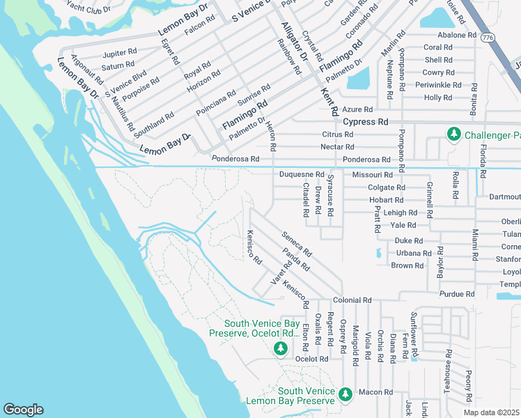 map of restaurants, bars, coffee shops, grocery stores, and more near 1164 Seneca Road in Venice
