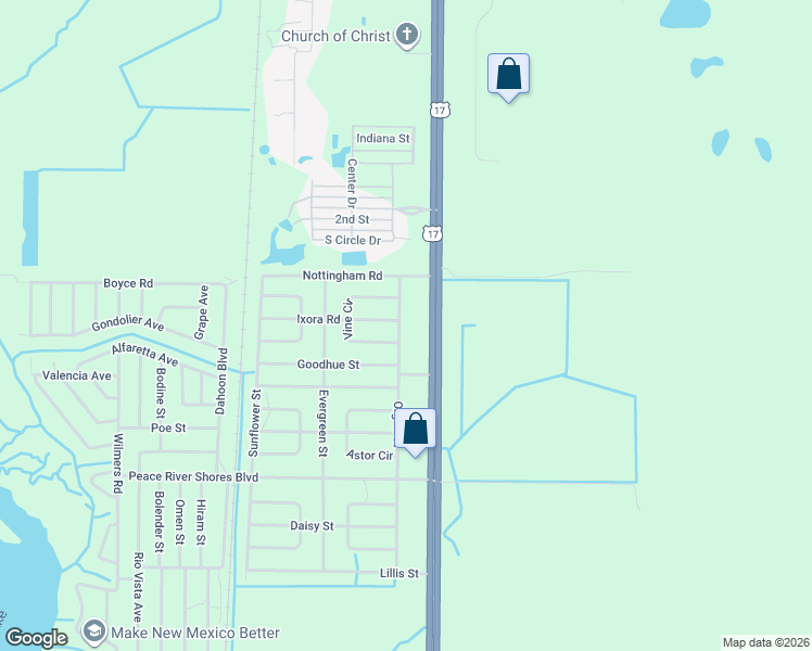 map of restaurants, bars, coffee shops, grocery stores, and more near 75 Organ Street in Punta Gorda