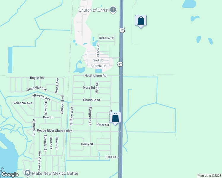 map of restaurants, bars, coffee shops, grocery stores, and more near 75 Organ Street in Punta Gorda