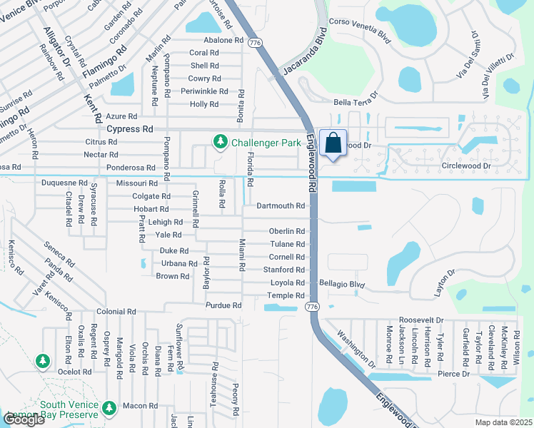 map of restaurants, bars, coffee shops, grocery stores, and more near 207 Clemson Road in Venice