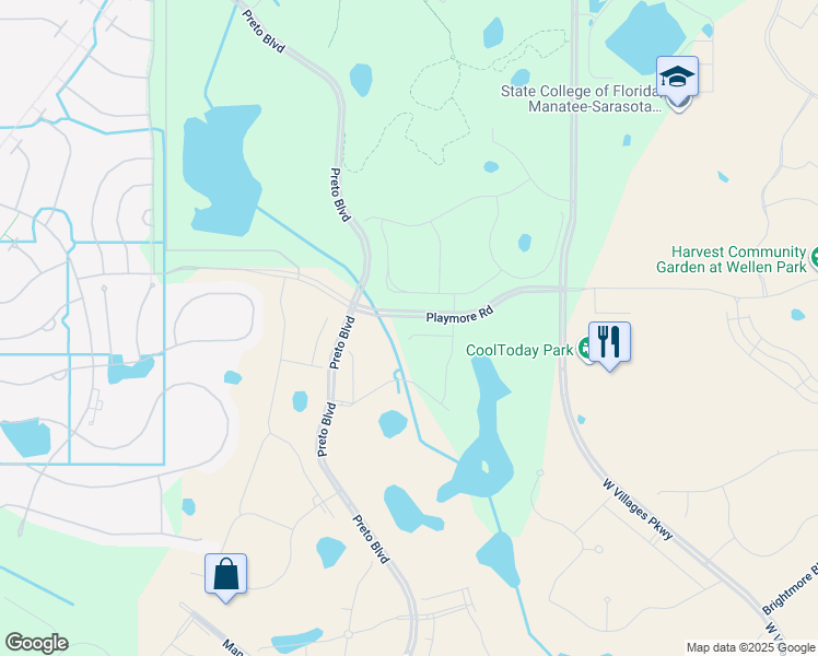 map of restaurants, bars, coffee shops, grocery stores, and more near Unnamed Road in Venice
