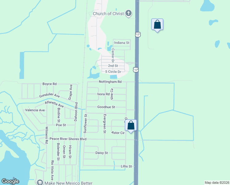 map of restaurants, bars, coffee shops, grocery stores, and more near 162 Vine Circle in Punta Gorda