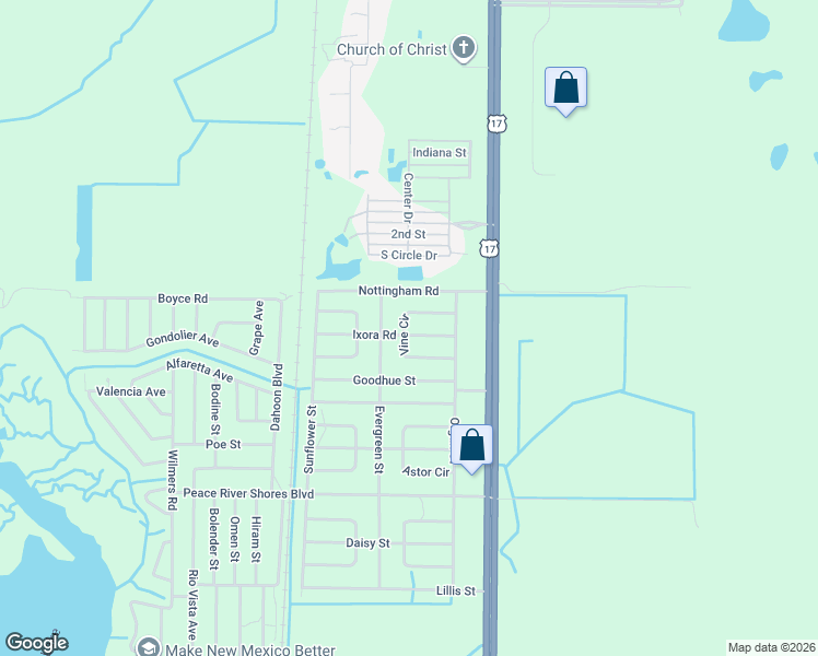 map of restaurants, bars, coffee shops, grocery stores, and more near 162 Vine Circle in Punta Gorda