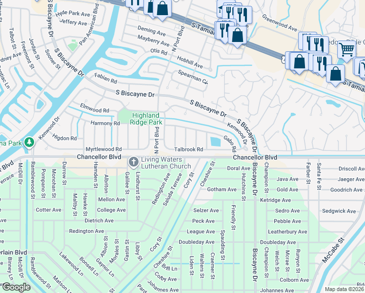 map of restaurants, bars, coffee shops, grocery stores, and more near 7537 Oxwood Street in North Port
