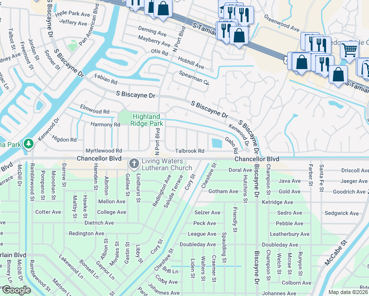 map of restaurants, bars, coffee shops, grocery stores, and more near 7537 Oxwood Street in North Port