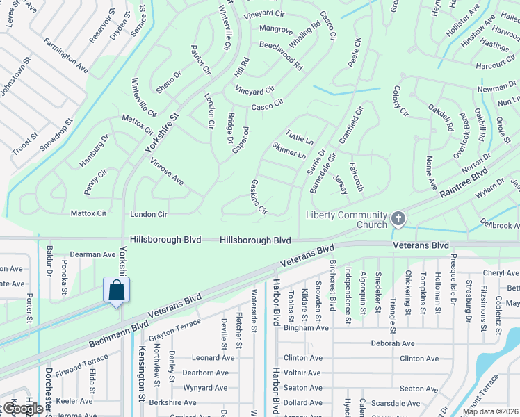 map of restaurants, bars, coffee shops, grocery stores, and more near Ashboro Circle in North Port
