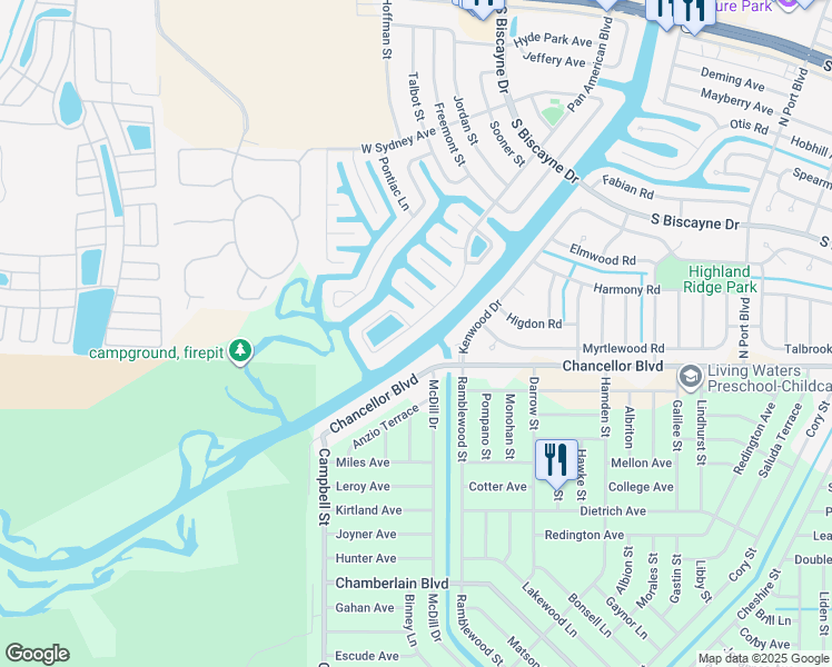 map of restaurants, bars, coffee shops, grocery stores, and more near 6952 Pan American Boulevard in North Port