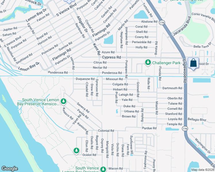 map of restaurants, bars, coffee shops, grocery stores, and more near 5231 Kent Road in Venice