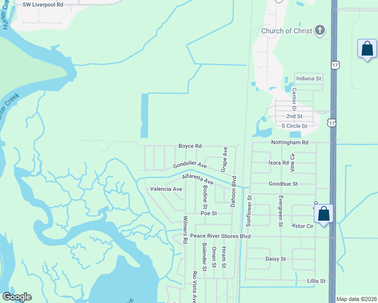 map of restaurants, bars, coffee shops, grocery stores, and more near 21 Rickel Avenue in Punta Gorda