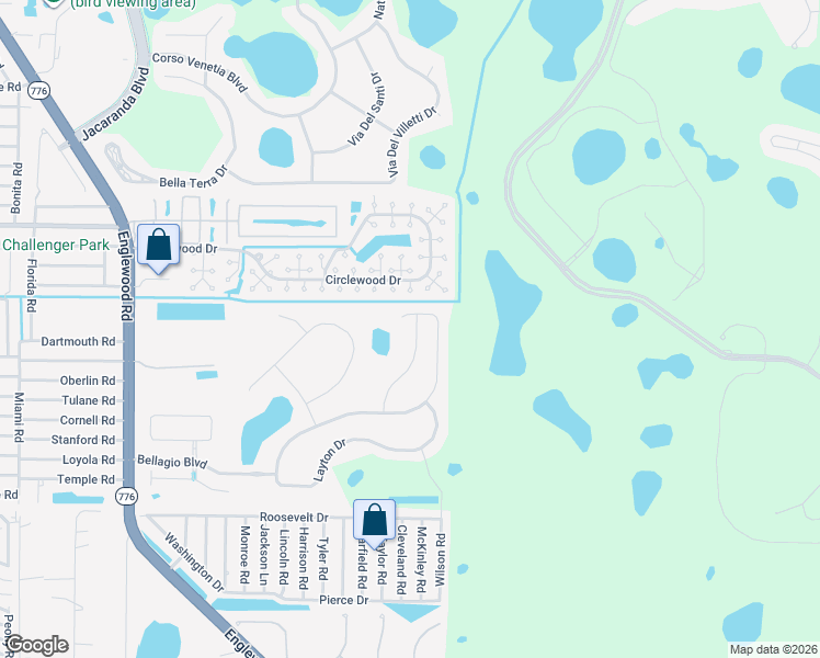 map of restaurants, bars, coffee shops, grocery stores, and more near 5209 Canyonland Way in Venice