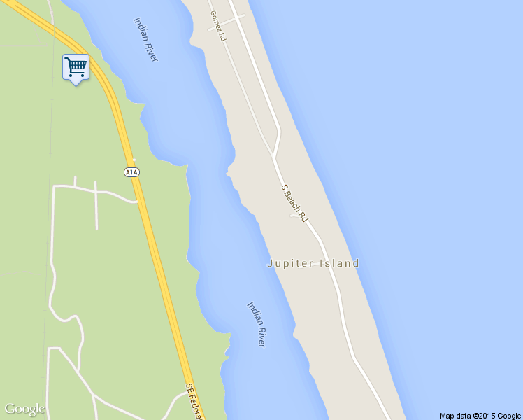 map of restaurants, bars, coffee shops, grocery stores, and more near 226 South Beach Road in Hobe Sound