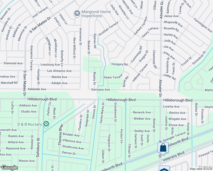 map of restaurants, bars, coffee shops, grocery stores, and more near 5244 Baynes Road in North Port