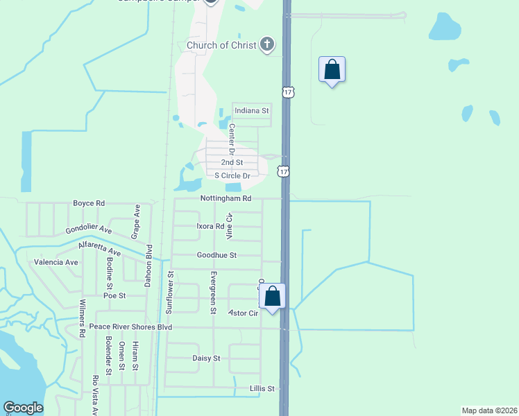 map of restaurants, bars, coffee shops, grocery stores, and more near 23 Vine Circle in Punta Gorda