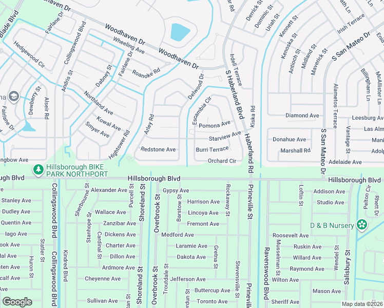 map of restaurants, bars, coffee shops, grocery stores, and more near 2627 Orchard Circle in North Port