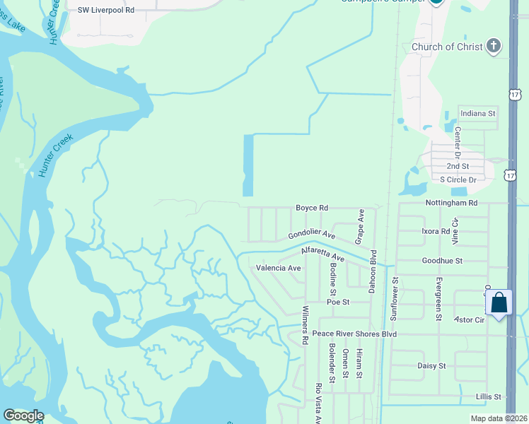 map of restaurants, bars, coffee shops, grocery stores, and more near 29045 Boyce Road in Punta Gorda