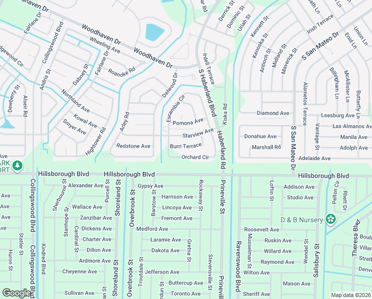 map of restaurants, bars, coffee shops, grocery stores, and more near 2679 Burri Terrace in North Port