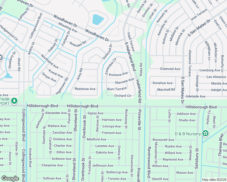 map of restaurants, bars, coffee shops, grocery stores, and more near 2679 Burri Terrace in North Port