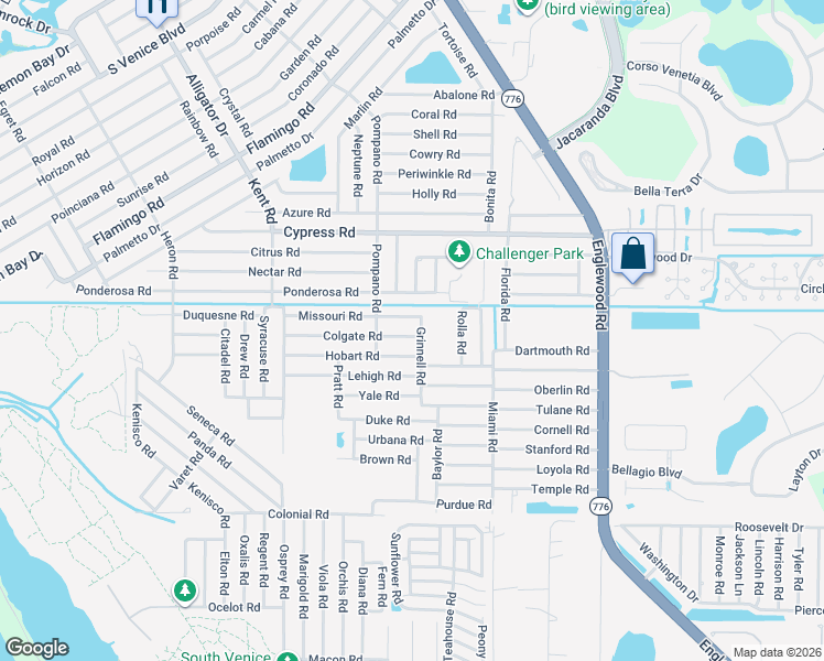 map of restaurants, bars, coffee shops, grocery stores, and more near 472 Colgate Road in Venice