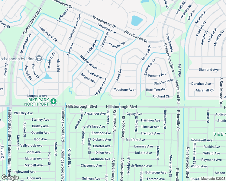 map of restaurants, bars, coffee shops, grocery stores, and more near 5118 Arley Road in North Port