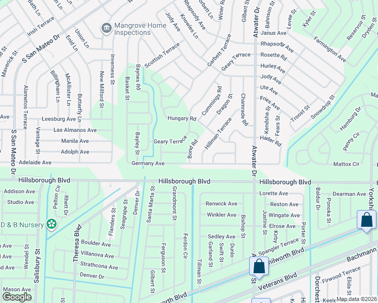 map of restaurants, bars, coffee shops, grocery stores, and more near 5651 Bond Road in North Port
