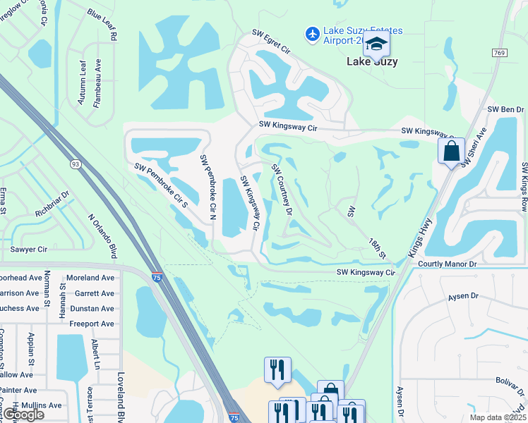 map of restaurants, bars, coffee shops, grocery stores, and more near 12933 Southwest Kingsway Circle in Arcadia
