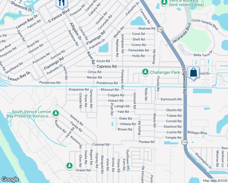 map of restaurants, bars, coffee shops, grocery stores, and more near 688 Colgate Road in Venice