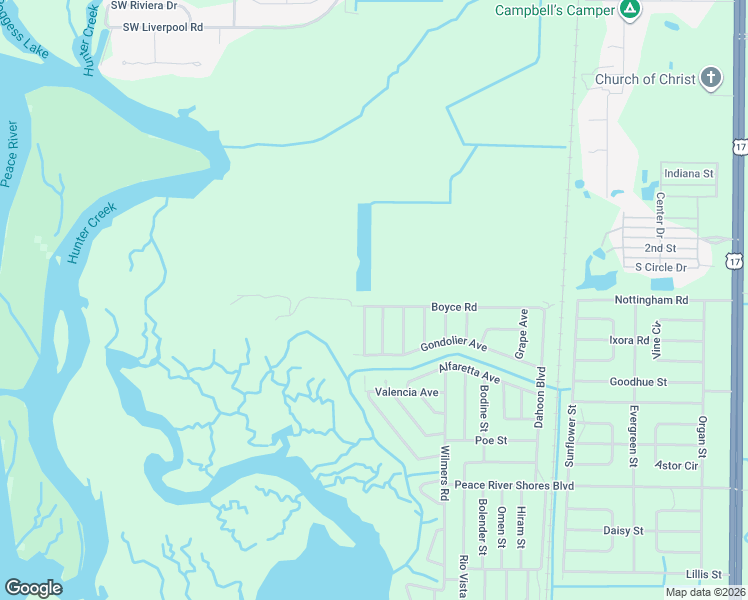 map of restaurants, bars, coffee shops, grocery stores, and more near 29045 Boyce Road in Punta Gorda