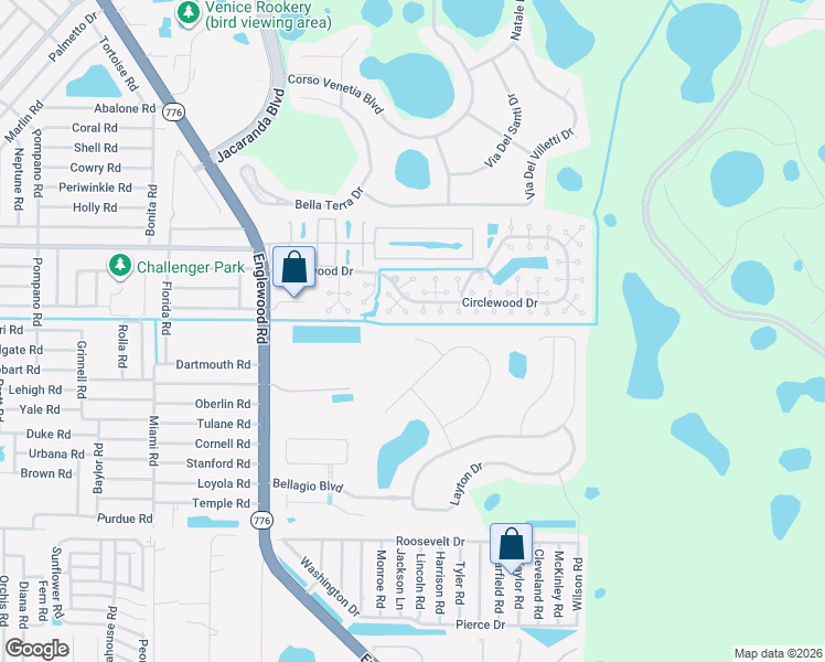 map of restaurants, bars, coffee shops, grocery stores, and more near 4111 Mendocino Circle in Venice