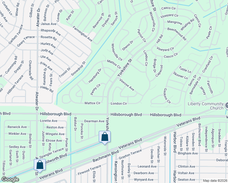 map of restaurants, bars, coffee shops, grocery stores, and more near Longfellow in North Port