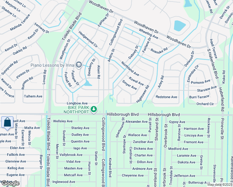 map of restaurants, bars, coffee shops, grocery stores, and more near 5374 Hightower Road in North Port