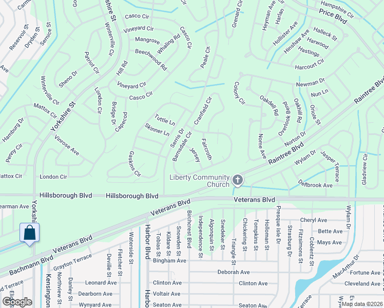 map of restaurants, bars, coffee shops, grocery stores, and more near Jersey in North Port