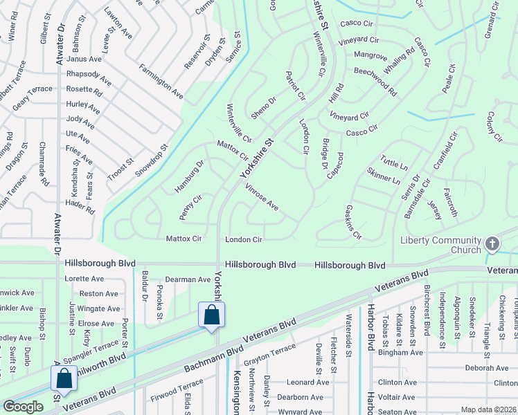 map of restaurants, bars, coffee shops, grocery stores, and more near Twisdale Circle in North Port