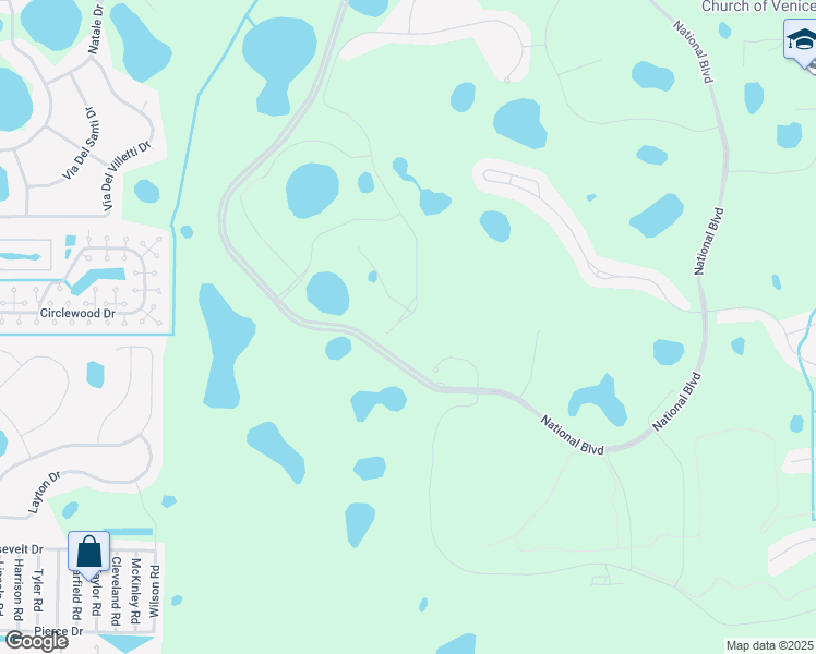 map of restaurants, bars, coffee shops, grocery stores, and more near Spartina Dr in Venice