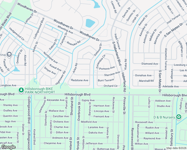 map of restaurants, bars, coffee shops, grocery stores, and more near 2605 Pomona Avenue in North Port