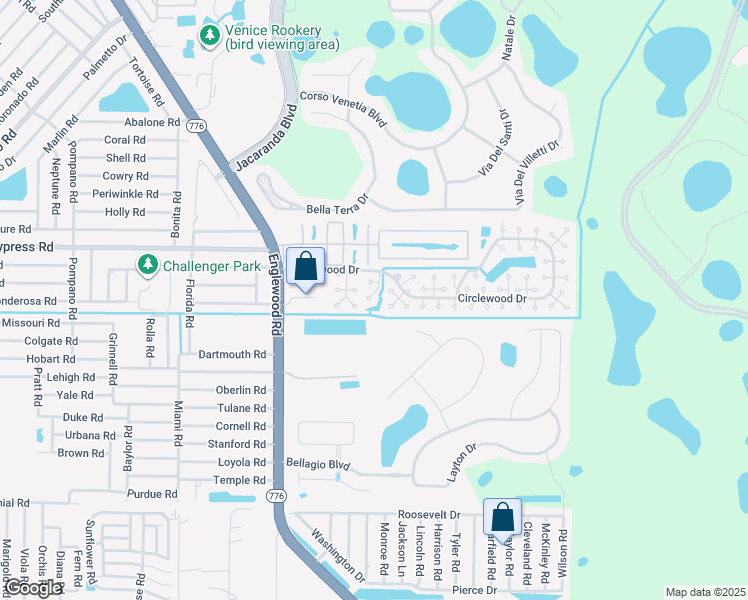 map of restaurants, bars, coffee shops, grocery stores, and more near 162 Circlewood Drive in Venice