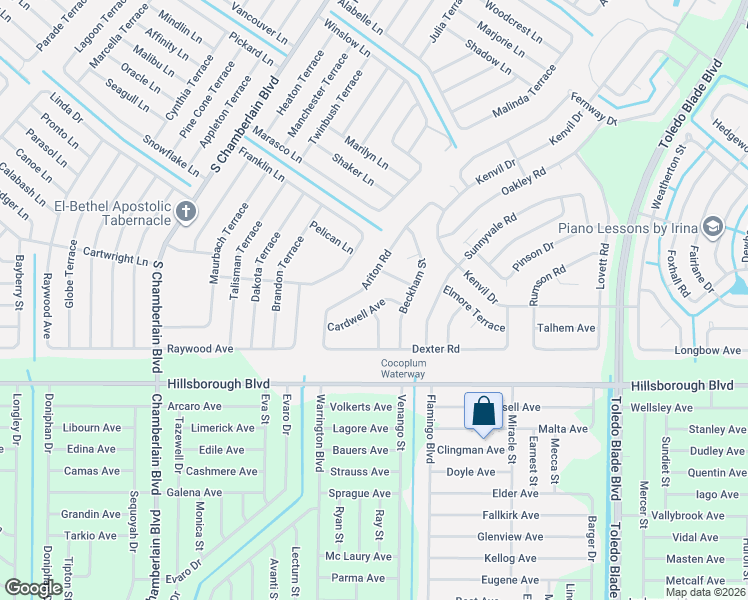 map of restaurants, bars, coffee shops, grocery stores, and more near 1778 Cardwell Avenue in North Port