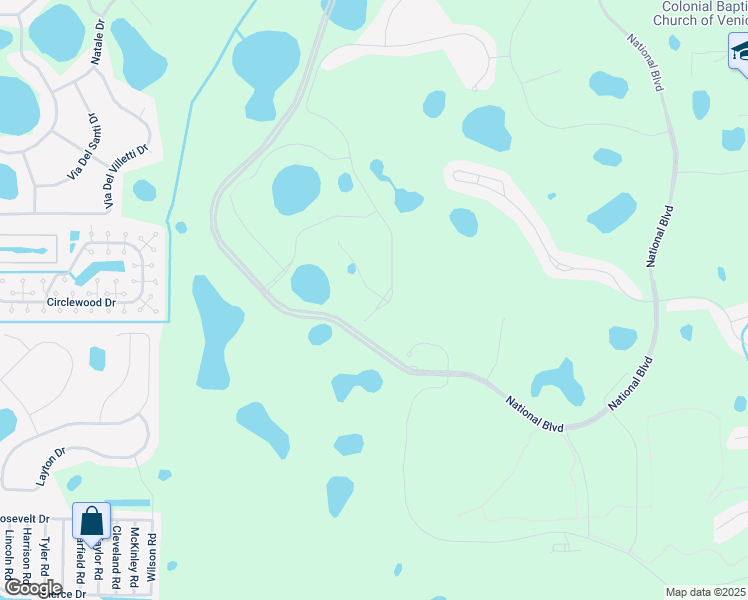 map of restaurants, bars, coffee shops, grocery stores, and more near 10042 Crooked Creek Drive in Venice