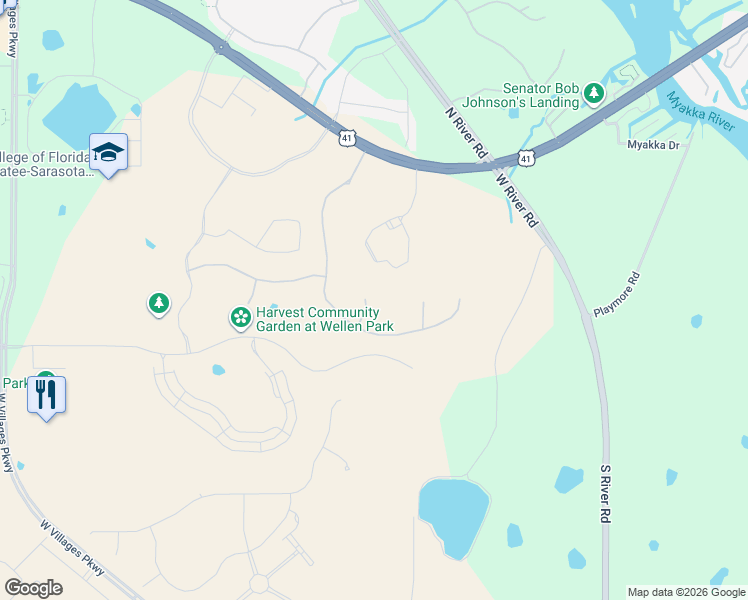 map of restaurants, bars, coffee shops, grocery stores, and more near 8894 U.S. 41 in North Port
