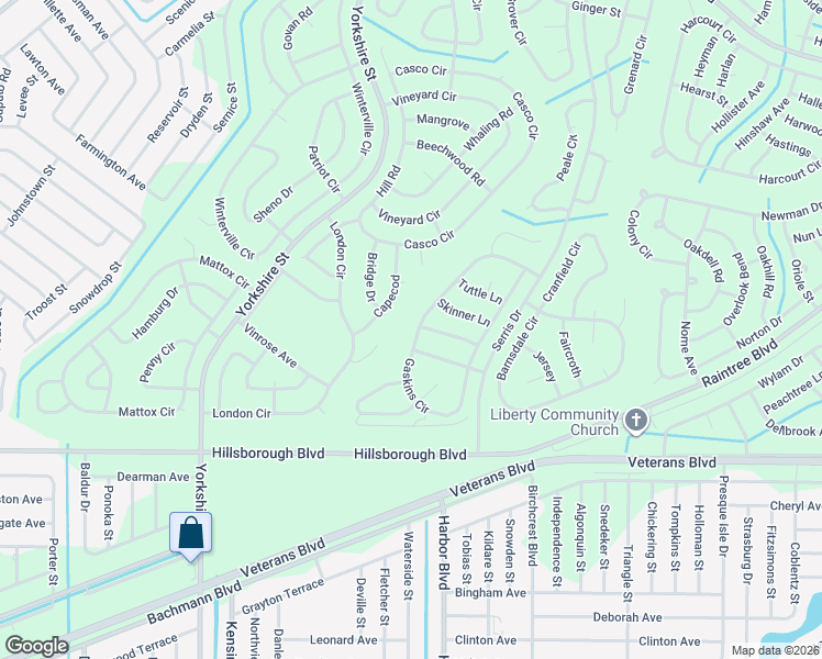 map of restaurants, bars, coffee shops, grocery stores, and more near Gaskins Circle in North Port