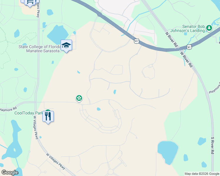 map of restaurants, bars, coffee shops, grocery stores, and more near 8670-9048 S Tamiami Trail in Venice